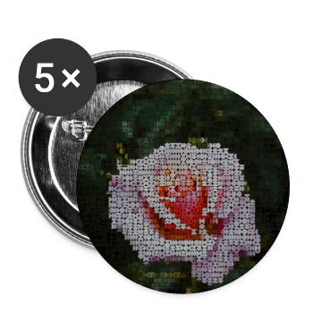 Rose mosaic in the night green - Buttons large 2.2''/56 mm (5-pack) - white - Front