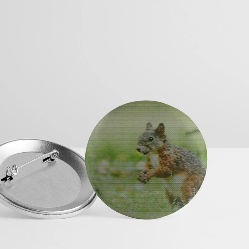 Squirrel Forest Pattern Buttons large 2.2''/56 mm (5-pack)