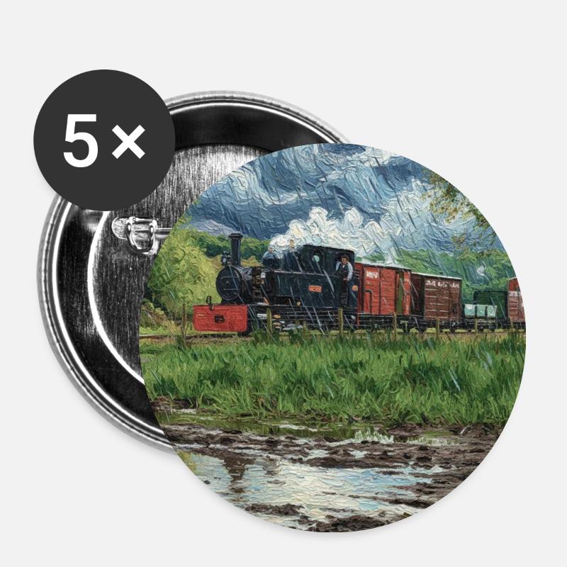 Narrow Gauge Storm - Buttons large 2.2''/56 mm (5-pack) - white