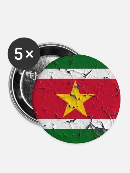 Suriname Suriname - Buttons groß 56 mm (5er Pack) - Weiß