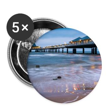Heringsdorf pier with lights - Buttons large 2.2''/56 mm (5-pack) - white - Front