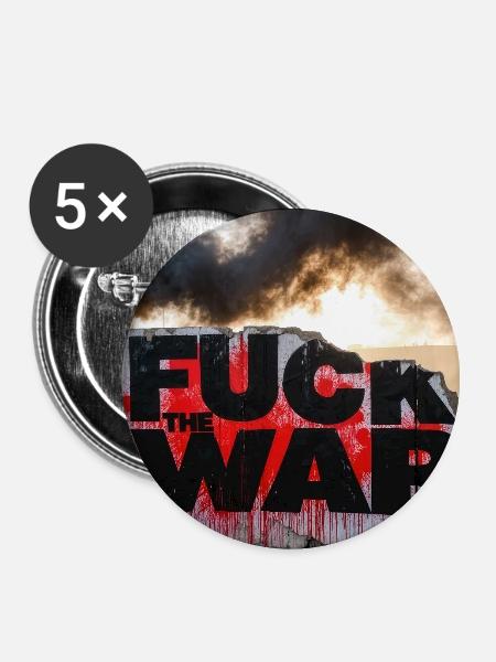 SCHEISS AUF DEN KRIEG - Buttons groß 56 mm (5er Pack) - Weiß
