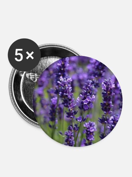 Lavendelfeld-Traumlandschaft - Buttons groß 56 mm (5er Pack) - Weiß