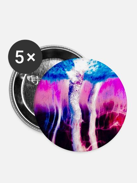 Neon Rift Psychedelic - Buttons groß 56 mm (5er Pack) - Weiß