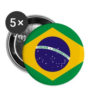 Show off your colors - Brazil - Buttons large 2.2''/56 mm (5-pack) - white - Front