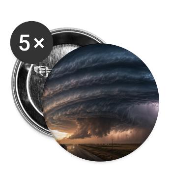 Epischer Sturm & Blitz - Buttons groß 56 mm (5er Pack) - Weiß - Vorne