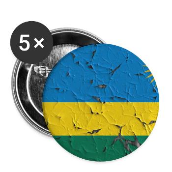 Ruanda als Flagge - Buttons groß 56 mm (5er Pack) - Weiß - Vorne