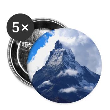 Matterhorn Schweiz - Buttons groß 56 mm (5er Pack) - Weiß - Vorne