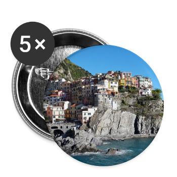 Monterosso al Mare - Buttons groß 56 mm (5er Pack) - Weiß - Vorne