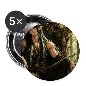 Waldfürst des Schattenwaldes - Buttons groß 56 mm (5er Pack) - Weiß - Vorne