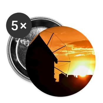 Windmühle bei Sonnenuntergang - Buttons groß 56 mm (5er Pack) - Weiß - Vorne