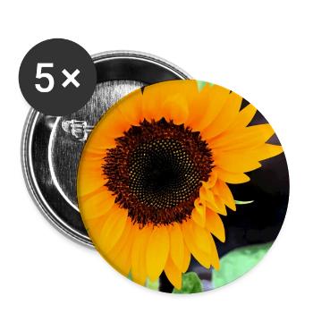 Große Sonnenblume im Garten - Buttons groß 56 mm (5er Pack) - Weiß - Vorne