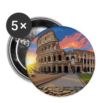 colosseo_al_tramonto - Buttons groß 56 mm (5er Pack) - Weiß - Vorne