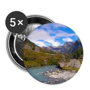 Wilde Natur Norwegens - Buttons groß 56 mm (5er Pack) - Weiß - Vorne