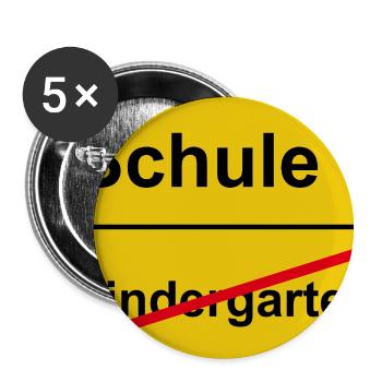 Schule Kindergarten Einschulung Lustiges Motiv - Buttons groß 56 mm (5er Pack) - Weiß - Vorne