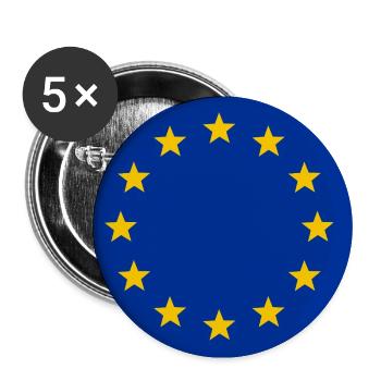 EU-Flagge - Buttons groß 56 mm (5er Pack) - Weiß - Vorne