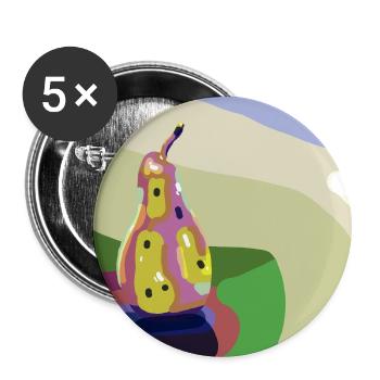 Abstrakte Birne in Pastellen - Buttons groß 56 mm (5er Pack) - Weiß - Vorne