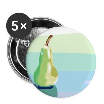 Stift auf pastellfarbener Oberfläche - Buttons groß 56 mm (5er Pack) - Weiß - Vorne