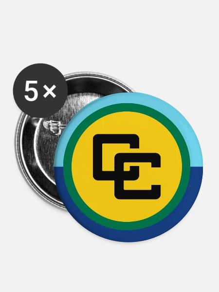CARICOM Karibische Gemeinschaft – Flagge - Buttons groß 56 mm (5er Pack) - Weiß