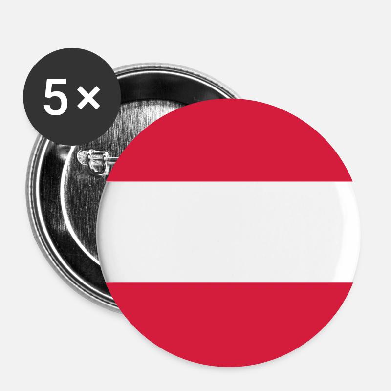 Show your Austrian pride! - Buttons large 2.2''/56 mm (5-pack) - white