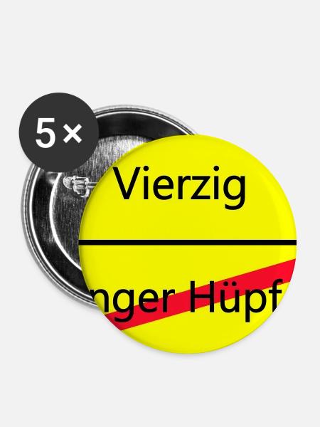 ortsschild_vierzig - Buttons groß 56 mm (5er Pack) - Weiß
