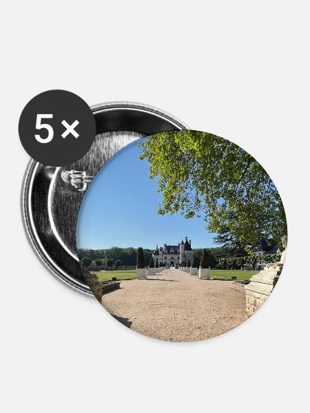Burg von Chenonceau - Buttons groß 56 mm (5er Pack) - Weiß