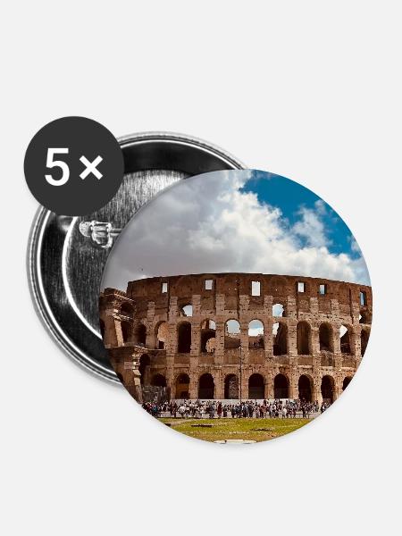 Kolosseum im Sonnenschein - Buttons groß 56 mm (5er Pack) - Weiß