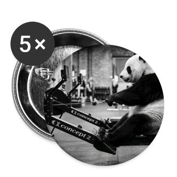 Aviron Panda - Lot de 5 grands badges (56 mm) - blanc - Devant