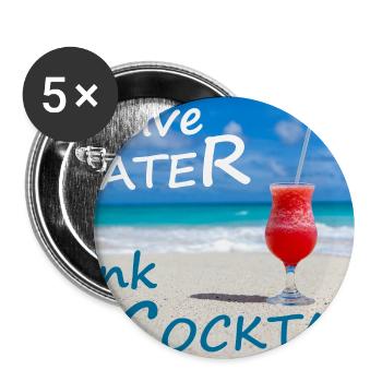 COCKTAILS - Buttons groß 56 mm (5er Pack) - Weiß - Vorne