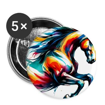 Horse - Buttons large 2.2''/56 mm (5-pack) - white - Front