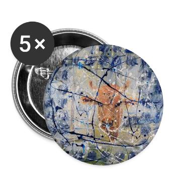 Abstraktes Tierporträt mit Kuh - Buttons groß 56 mm (5er Pack) - Weiß - Vorne
