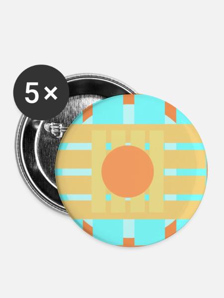 Farbenspiele Muster Design - Buttons groß 56 mm (5er Pack) - Weiß
