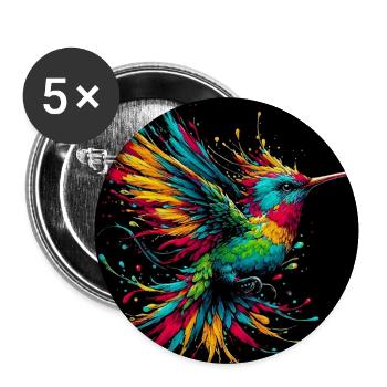 Kolibri - Buttons groß 56 mm (5er Pack) - Weiß - Vorne