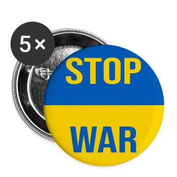 Stop War - Buttons large 2.2''/56 mm (5-pack) - white - Front