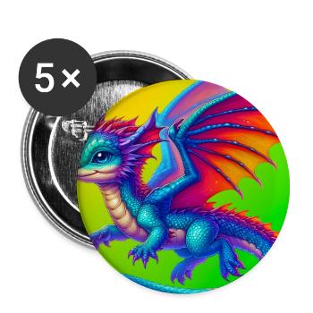 dragon - Buttons large 2.2''/56 mm (5-pack) - white - Front