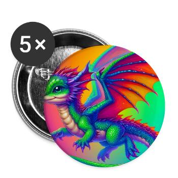 dragon - Buttons large 2.2''/56 mm (5-pack) - white - Front