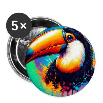 toucan - Buttons large 2.2''/56 mm (5-pack) - white - Front