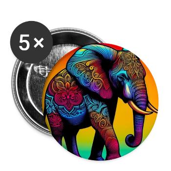 elephant - Buttons large 2.2''/56 mm (5-pack) - white - Front