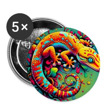 Gecko - Buttons groß 56 mm (5er Pack) - Weiß - Vorne