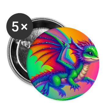 dragon - Buttons large 2.2''/56 mm (5-pack) - white - Front