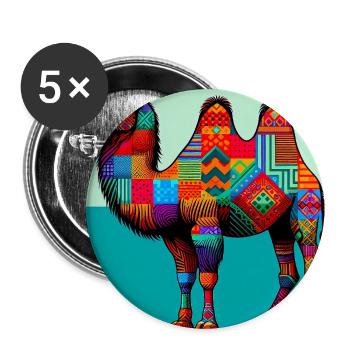 Kamel - Buttons groß 56 mm (5er Pack) - Weiß - Vorne