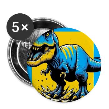 Dinosaurier - Buttons groß 56 mm (5er Pack) - Weiß - Vorne