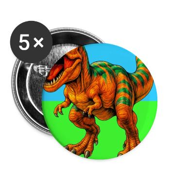 dinosaure - Lot de 5 grands badges (56 mm) - blanc - Devant
