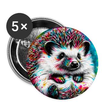 Igel - Buttons groß 56 mm (5er Pack) - Weiß - Vorne