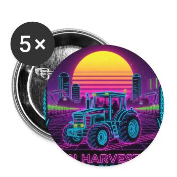 Cyber Farmer - Lot de 5 grands badges (56 mm) - blanc - Devant