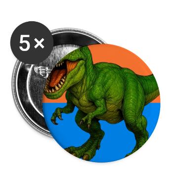 Dinosaurier - Buttons groß 56 mm (5er Pack) - Weiß - Vorne