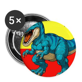dinosaure - Lot de 5 grands badges (56 mm) - blanc - Devant