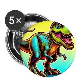 dinosaur - Buttons large 2.2''/56 mm (5-pack) - white - Front