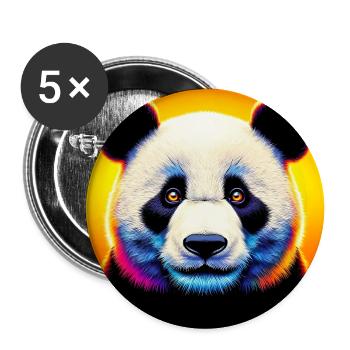 panda - Lot de 5 grands badges (56 mm) - blanc - Devant