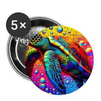 turtle - Buttons large 2.2''/56 mm (5-pack) - white - Front